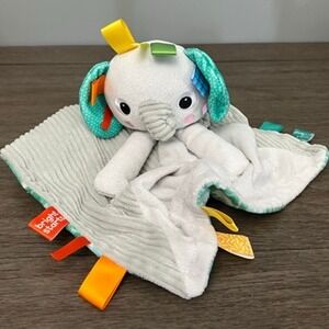 Bright Starts Ribbed Grey‎ Elephant Plush Lovey